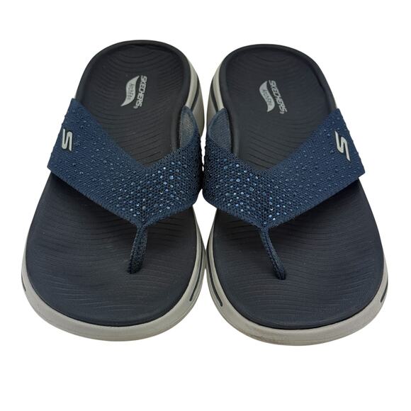 Skechers Ultra Go Arch Fit Navy Open Toe Sandals Womens 7 Shoes - Picture 1 of 8
